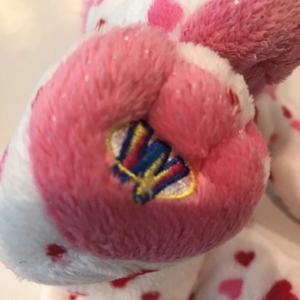 Webkinz LOVE LION Valentine's NO Code HM394‎ Ganz Pink Hearts RETIRED 12